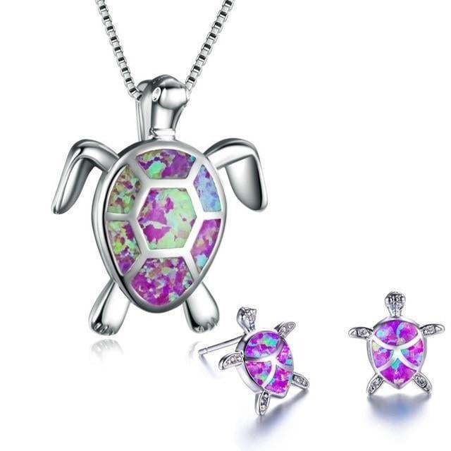 Sea Turtle Necklace and Earring Set