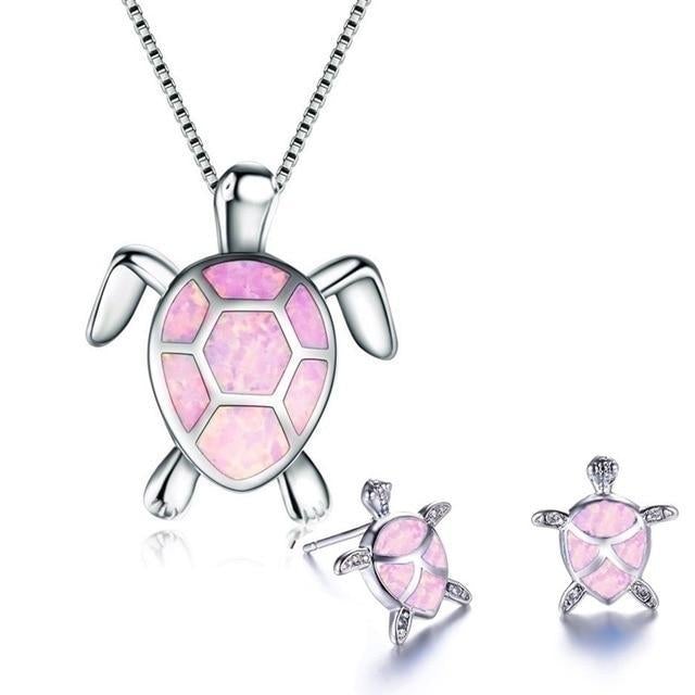 Sea Turtle Necklace and Earring Set